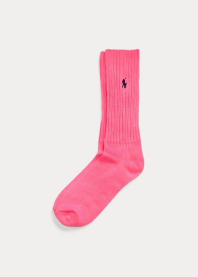 Men's Polo Ralph Lauren Neon Slouchy Crew Socks | 179685ZAH